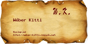 Wéber Kitti névjegykártya